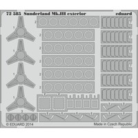 MW22 Eduard 72585 Sunderland Mk.Iii Exterior 1/72 Pe Set For Italeri