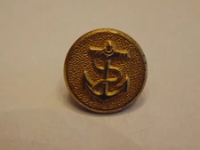 Vintage Early Anchor Button - Navy - Back Mark Waterbury Button Co. with Shank