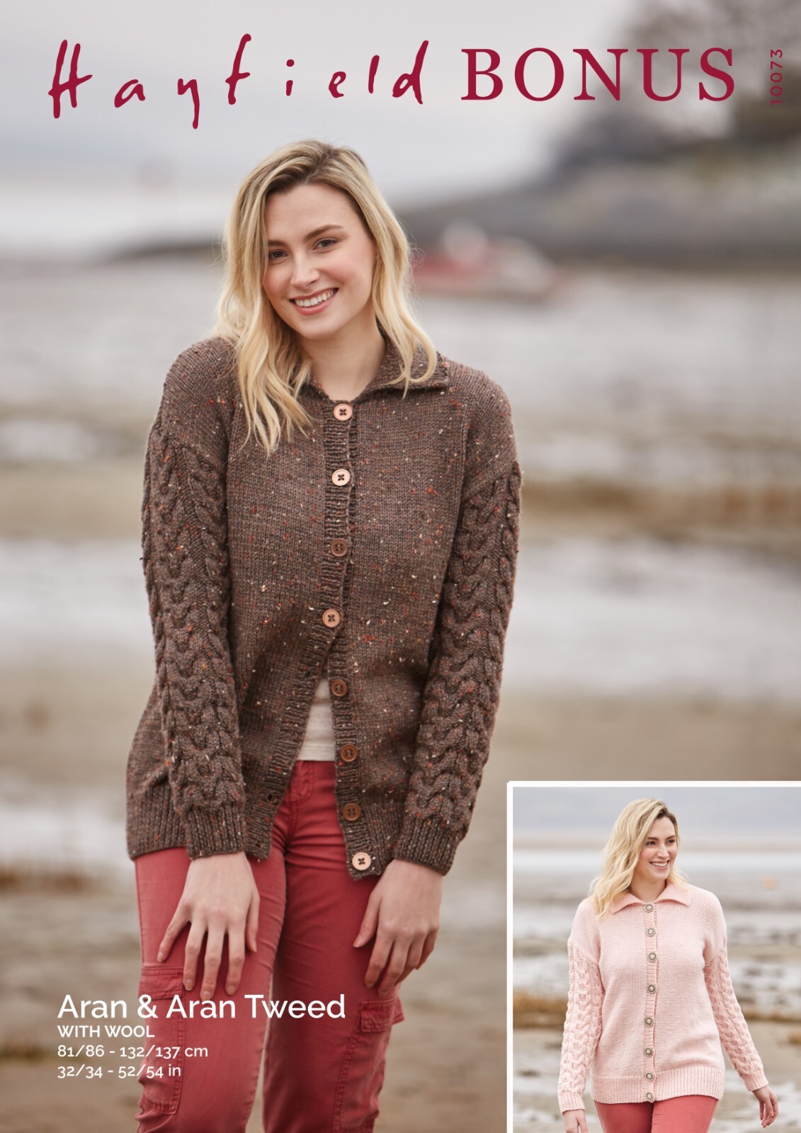 Hayfield Bonus Aran Knitting Pattern - 10073 Ladies Cardigan