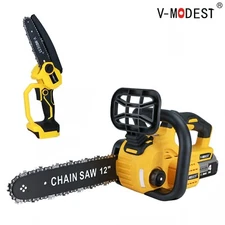 6"/12" Brushless Compact Cordless Chainsaw For DEWALT 20V MAX Battery w/2 chains