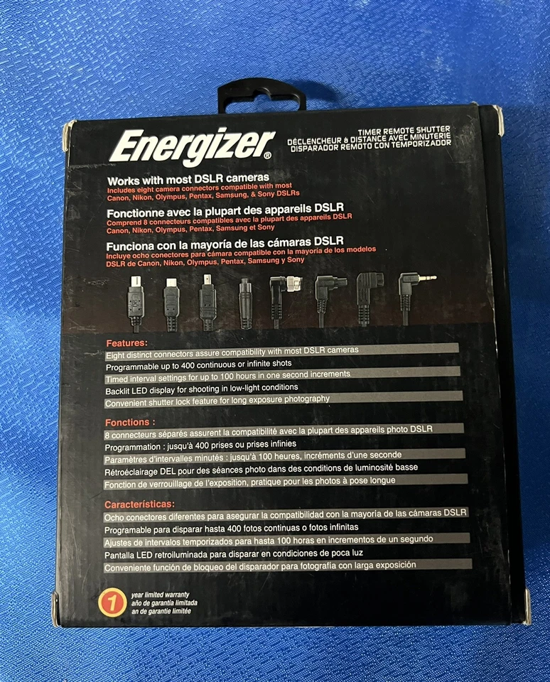 Energizer ENS-LCDU Multi-Fit LCD Timed Remote Shutter (Black) Free Shipping - Image 2 of 4