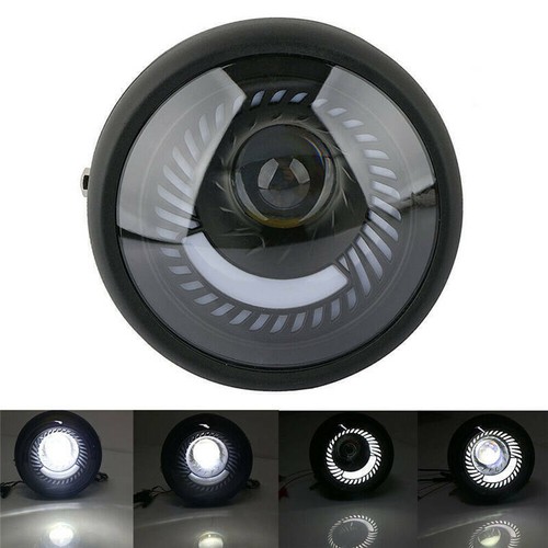 Retro 6.5" Motorcycle LED Headlight Headlamp Spiral High Low Beam Fit For Harley - Picture 2 of 9