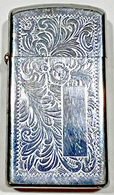 Zippo 1995 Slim Venetian Scroll Midnight Chrome Lighter
