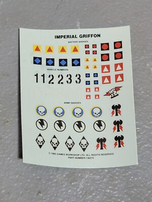 BAGE TRANSFERS TRANSFER SHEET WARHAMMER 40K IG IMPERIAL GRIFFON