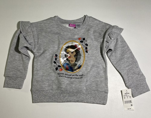 Girls Disney Snow White Pullover Sweatshirt Size XS 4-5 Gray Changing Mirror - Picture 2 of 9