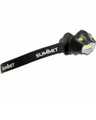 NEW Sealed Summit LED Headlight Head Torch 3W COB 110 Lumens Batteries Included