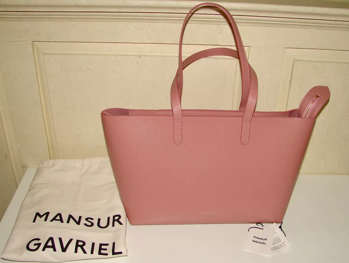 Mansur Gavriel confetti pink small saffiano leather zip top tote