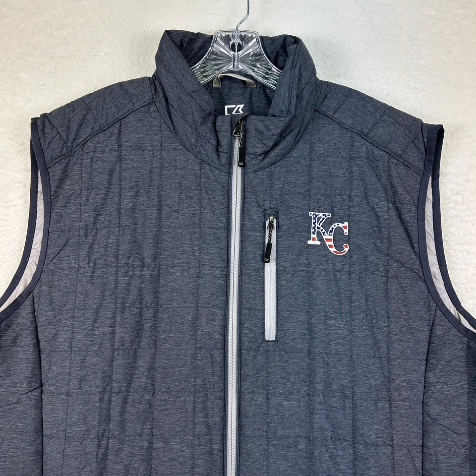 Kansas City Royals Vest Mens 2XT Cutter & Buck WeatherTec Stars Stripes MLB - Image 2 of 4