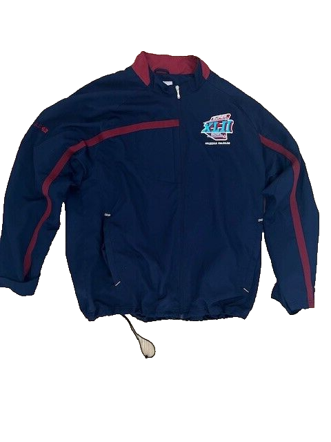 NFL Reebok Men's Zip Front Windbreaker Jacket Super Bowl XLII Navy