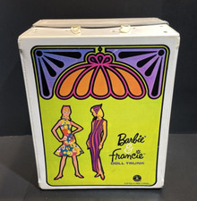 VTG Barbie  Francie Doll Trunk Case Wardrobe Mattel 1965 1004 Rare Retro Mod