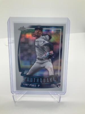 2023 Topps Chrome Update Eury Perez Youthquake Refractor Insert RC Marlins