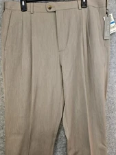 Perry Ellis Portfolio Men's 36x34 Dress Pants Travel Luxe Pleated Cuffed NEW