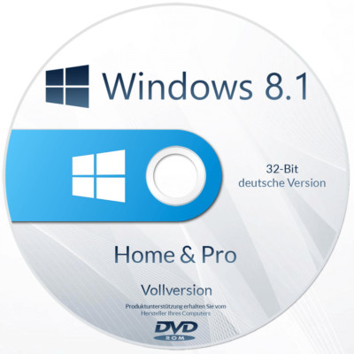 WINDOWS 8.1 HOME + PRO 32-BIT INSTALLATIONS DVD BOOTFÄHIG DEUTSCH REPARATUR