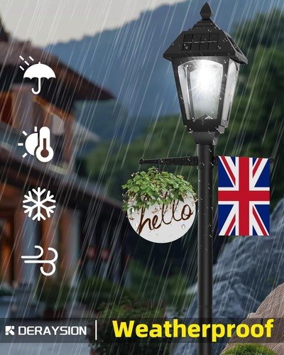68 Inch (172cm) Solar Lamp Post Light Outdoor Garden-Dusk to Dawn - Afbeelding 2 van 5