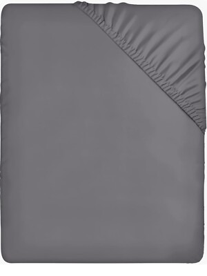 Utopia Bettwäsche Spannbettlaken, grau - tiefe Taschen 14 Zoll (35 cm) King