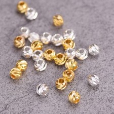 Round Carved 3mm 4mm 5mm 6mm 8mm Brass Metal Spacer Beads For Jewelry Making Lot