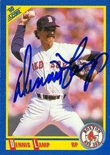 Dennis Lamp autographed Baseball Card (Boston Red Sox) 1990 Score #471