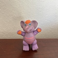 Vintage 1985 Hasbro Disney Wuzzles ELEROO Poseable PVC Figure Elephant Purple