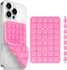 Silicone Suction Cup Phone Case Mount Double Sided, Accessories Pink 
