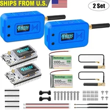 2 Sets 915MHz LoRa V3 ESP32 OLED Board + Antenna +Battery + Case for Meshtastic