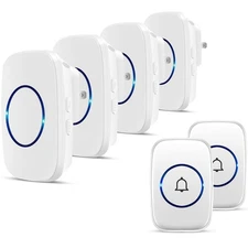 Wireless Doorbell, FullHouse Waterproof Door Bell Kit, Distinguish front and ...