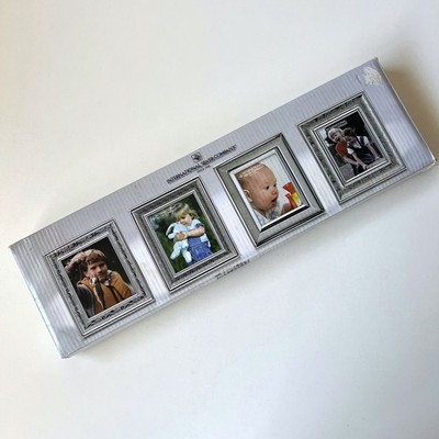 International Silver Set of 4 Silverplate 2x3 Mini Picture Frames NOS Box