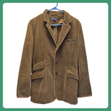 Vintage Ralph Lauren Sport Green Corduroy Blazer Leather Elbow Patches 14 XL