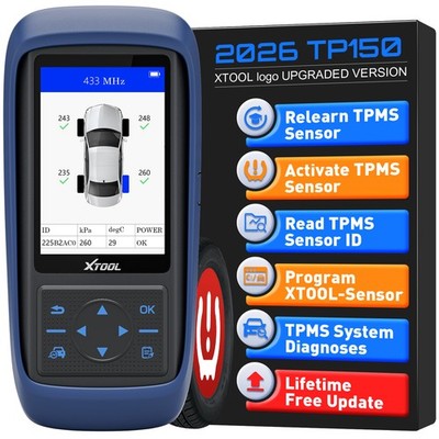 XTOOL TP150 TPMS Programmer Sensor Relearn Activate Tire Pressure Light Reset