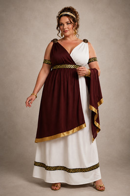Roman Empress Costume Plus Size 16-22 Greek Goddess Toga Halloween Bust 44''