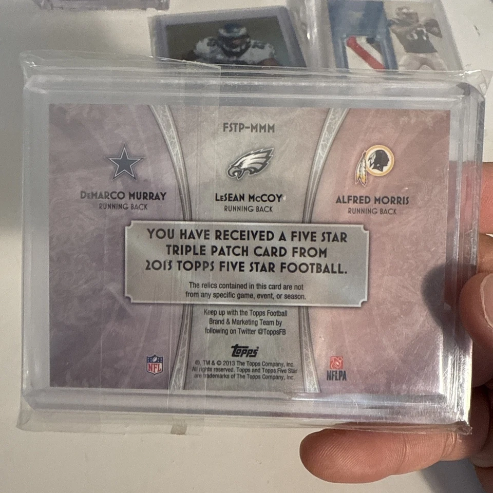 2013 Topps Five Star DeMarco Murray, LeSean McCoy, And Alfred Morris Patch /10 - Image 2 of 2