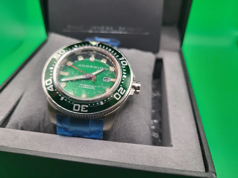 Новый в коробке Android Divemaster 200 AD765 зеленый циферблат 45 мм 660 футов дайвер фильм - Изображение 2 из 4