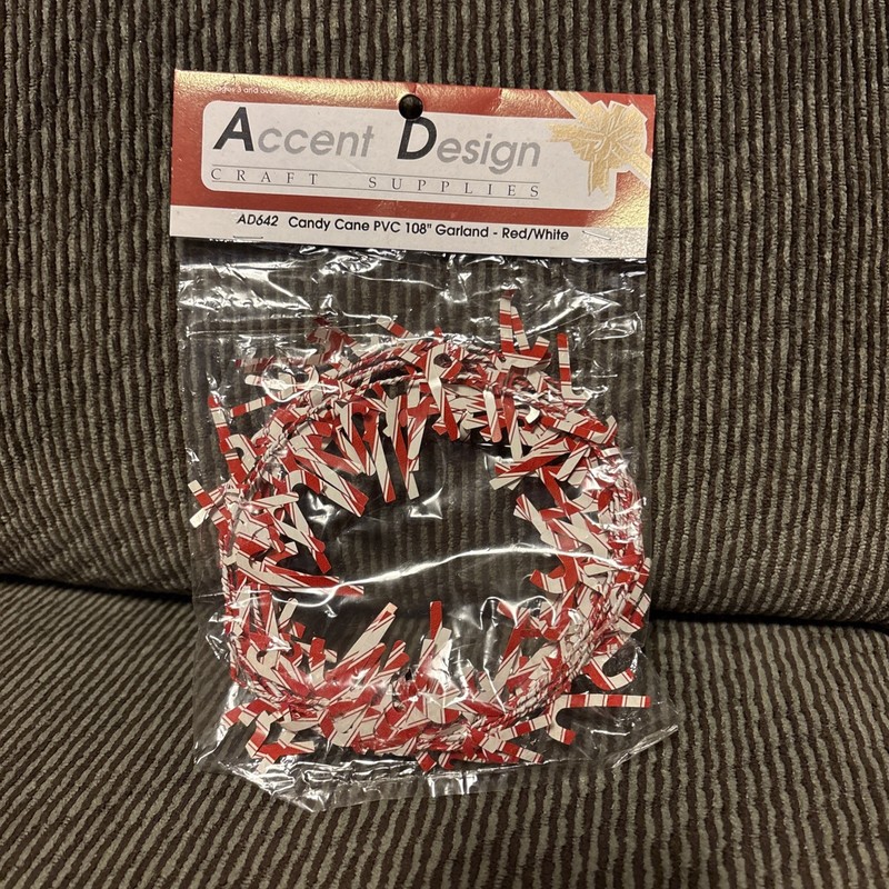 Vintage Taiwan Candy Cane Garland Accent design Craft AD642 108” New