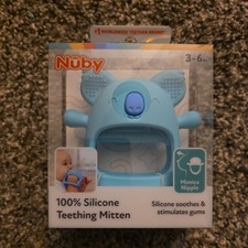 Nuby Silicone Wrist Grip Teething Mitten - 3 Months Koala NEW in packaging 