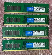 🚀 Lot of 4 Crucial 16GB DDR4 2666MHz Desktop RAM (64GB Total) • Tested 💻🔥