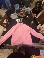 Automet Pink Fleece 1/2 Zip Sweatshirt Women s M Long Sleeve High Neck