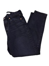 Levis Wedgie Straight Jeans Women  s Size 28 Black Denim Premium Big E Button Fly