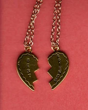 TWIN PEAKS BEST FRIENDS BROKEN HEART LOCKET NECKLACE