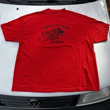 Vintage Indian Motorcycle Tee Shirt Kiwi Racing California USA Bike Parts Red
