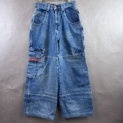 JNCO Jeans Fat Boys Cargo 28x29 Blue Up Cycled Altered Pant Skate