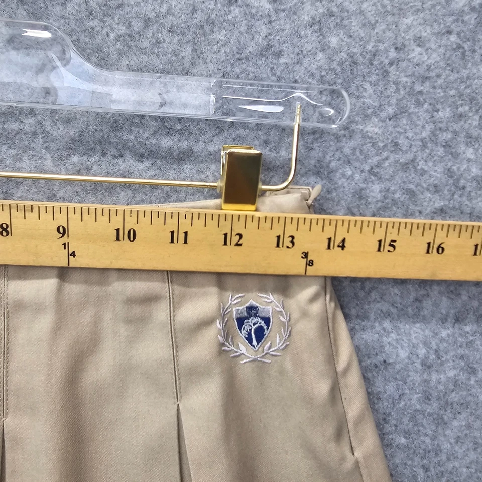 Mini uniforme plisado vintage Mills falda niñas 12 bronceado colegiala academia 26x15 Foto 4 de 4