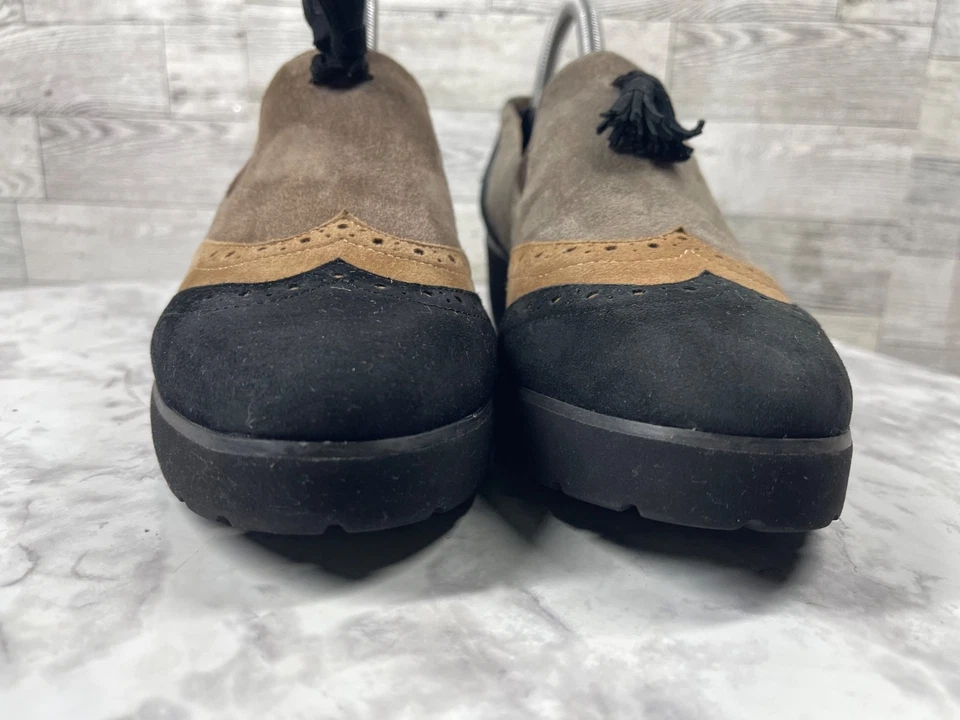 Zapatos Oxford Gentle Souls para mujer 9M Briminee marrón negro punta de ala cuña sin cordones Foto 4 de 4