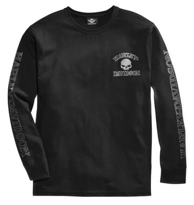 Harley-Davidson LONGSLEEVE WILLIE G SKULL, Baumwolle, Schwarz, Gr. S-XXL
