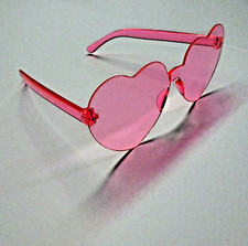 20 Pairs Pink Heart Sunglasses Rimless Transparent Lens Fashion Accessory