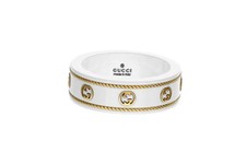 Gucci 18K Yellow Gold White Zirconia Icon Ring YBC6068260020