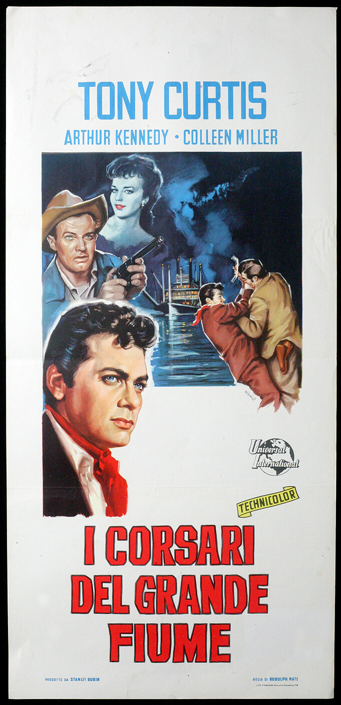 Locandina originale film I corsari del grande fiume (1955) - Regia di Rudolph Maté
