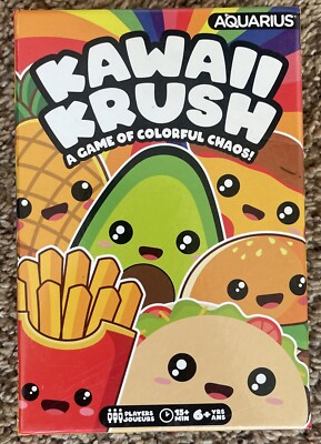 Aquarius KAWAII KRUSH A Game Of Colorful Chaos! Family Fun Card Game Complete!