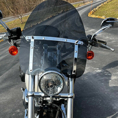 For Honda VTX1800R S R2 R3 N2 N3 18''x16'' Smoke Windshield 7/8'' 1'' Handlebar