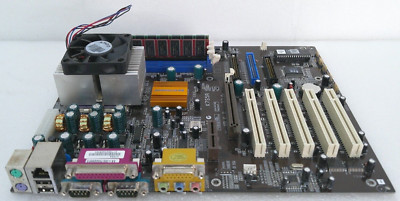 ECS K7S5A MB W/ AMD A1200AMS3C CPU, HEATSINK, FAN & MEMORY