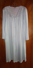 Vintage Vanity Fair Nylon Robe Light Blue Button Size Small Pockets