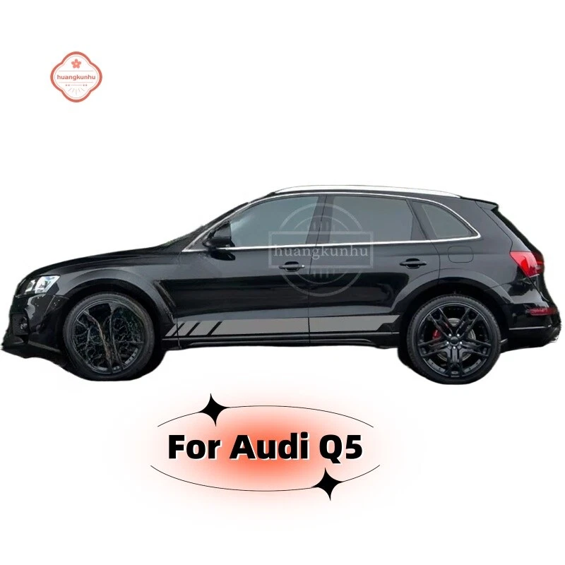 Kit de calcomanías de vinilo para puertas laterales de coche Audi Q5 2008-2018 2 piezas negro Foto 4 de 4